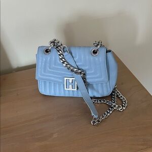 HUGO Light Blue Quilted Shoulder Bag